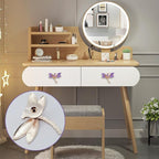 Lovely Dragonfly Cabinet Knobs Purple 4Pcs Animal Pull Single Hole Handle for Door Closet Drawer Cupboard Dresser Wardrobe Furniture Kitchen Modern Home Office