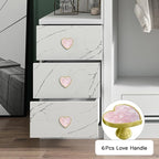 6 pcs Butterfly Shape Knobs Handle Gold Cabinet Knobs Decoration Door Handle Single Hole Handles Cabinet Drawer Dresser Kitchen Wardrobe Furniture Hardware Pulls (Pink Love)