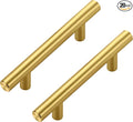 JOY DECOR 20 Pack Cabinet Handles, Gold Cabinet Pulls, 3 in Hole Center Kitchen Cabinet Handles, Stainless Steel T Bar Handles for Dresser Drawers