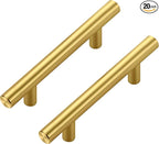 JOY DECOR 20 Pack Cabinet Handles, Gold Cabinet Pulls, 3 in Hole Center Kitchen Cabinet Handles, Stainless Steel T Bar Handles for Dresser Drawers