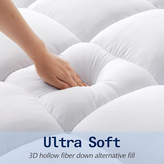 SOPAT Mattress Topper Twin XL Size Extra Thick Mattress Pad 8-21" Deep Pocket Soft Down Alternative Fill Mattress Protector Pillow Top Mattress Cover (39x80 Inches, White)