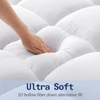 SOPAT Mattress Topper Twin Size Extra Thick Mattress Pad 8-21" Deep Pocket Soft Down Alternative Fill Mattress Protector Pillow Top Mattress Cover (39x75 Inches, White)