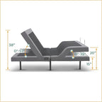 Full Premier Adjustable Base with Massage, Wireless Remote, USB Port-Ergonomic Head and Foot Incline