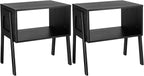 Pipishell Bedside Tables, Stackable Bamboo Nightstands, Bamboo Side Tables for Bedroom & Living Room, End Table Night Stands, Set of 2, Black,PIET01B