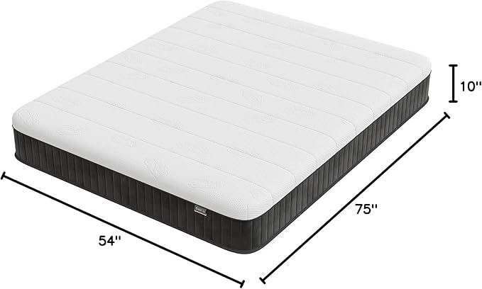 Swbvs Double Mattress, 10 Inch Hybrid Memory Foam Full Size Mattress, Full Bed Mattres in a Box Pressure Relief & Firm Mattresses,Double Size Matress