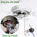 Ceiling Fan Pull Chain Switch Zing Ear ZE-208s E89885,3 Speed 4 Wire Pull Chain Fan Light Switch with 4 Pre-Installed Wires Fit for Harbor Breeze Fans Replacement Part (Nickel)