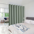 NICETOWN Greyish Green Curtains for Sliding Glass Door, 84 inch Long, Grommet Single Curtain Panel, Sound Reducing Blackout Curtains for Bedroom/Doorway Living Cabin (1 Panel, 8.3ft Wide by 7ft Long)