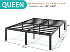 Metal Bed Frame Queen Size - 16 Inch Heavy-Duty Queen Platform Bed Frame No Box Spring Needed, Easy Assembly, Noise-Free, Sturdy Mattress Foundation, Underbed Storage Space
