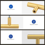 LONTAN 50 Pack Gold Cabinet Knobs Brushed Brass Kitchen Knobs Gold Drawer Knobs Bathroom Cupboard Furniture Hardware 2in Overall Length