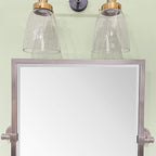 TEHOME Pivot Mirror Brushed Nickel Tilt Rectangle Bathroom Mirror Tilting Metal Framed Beveled Vanity Mirrors, Overall 23.9 x 24 inches (Mirrror 20 x 24 inches)
