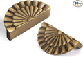 Brushed Antique Brass Cabinet Pulls 10 Pack 3 Inch Vintage Drawer Handles Kitchen Cupboard Half Moon Bathroom Dresser Sunflower Cup Flat Pull SH-AB76-10