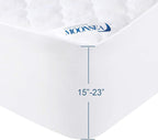 Twin Mattress Pad Cover Air Mattress Topper, Pillow Top Twin Size Quilted Fitted Mattress Protector for Kids, Super Soft Breathable and Noiseless Down Alternative Fiber (15-23'' Deep Pocket)