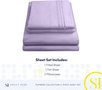 Full Size Sheet Sets - Breathable Luxury Sheets with Full Elastic & Secure Corner Straps Built In - 1800 Supreme Collection Extra Soft Deep Pocket Bedding Set, Sheet Set, Full, Lavender