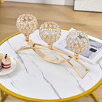 VINCIGANT 4Pcs Christmas Table Decoration Gold Bulk Decorative Tealight Candle Holder for Wedding,3-Candle Candelabras for Christmas Party Dinning Room Table Centerpiece,Gift Boxed for Thanksgiving