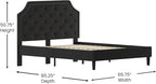 Flash Furniture Brighton Queen Size Tufted Upholstered Platform Bed in Black Fabric