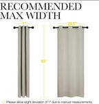 NICETOWN Kitchen Curtains, Short Curtains for Bedroom Windows, Thermal Insulated Room Darkening Curtain Panels for Girls Room, Cafe (Natural, 34" W by 63" L, 1 Pair)