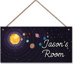 Personalized Sign Outer Space Room Décor For Little Man Cave, Space Art Print Solar System Wall Art Decor For Nursery Kids Room Decorations, Planets Picture Posters For Boys Bedroom