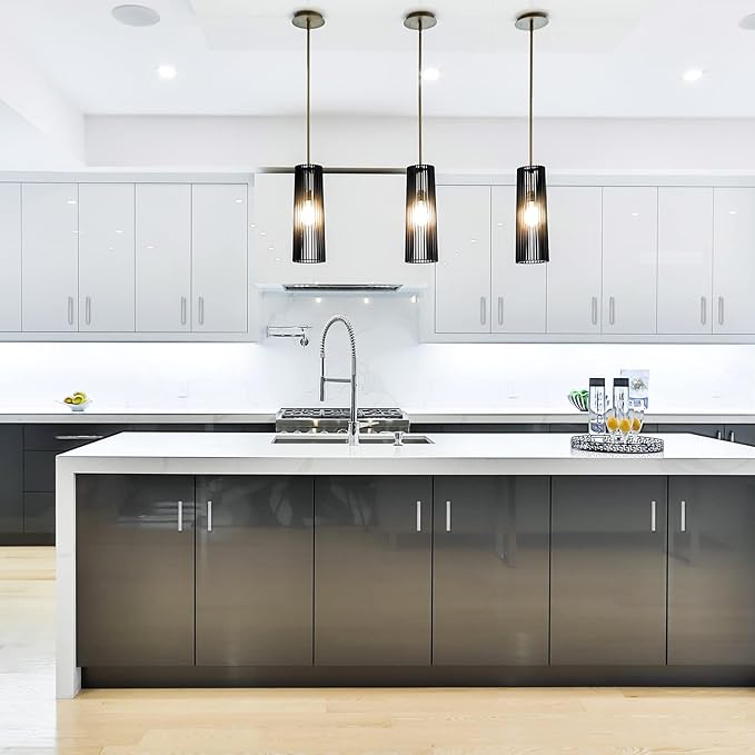 Ravinte 20 Pack Cabinet Handles 3 Inch Brushed Nickel Cabinet Pulls Square Hardware for Kitchen Cabinets - 5 Inch Total Length