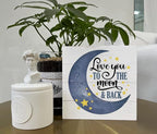 Inspirational Wooden Nursery Decor - Star Moon Signs for Kids Room & Family Love - 'Love You to the Moon and Back'