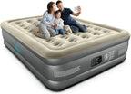 iDOO Air Mattress Queen with Built in Pump, Inflatable Mattress Queen Size, 18" Raised Blow up Mattress for Camping, Guests, Portable & Waterproof Air Bed, Colchon Inflable