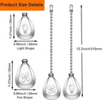 Vinaco Silver Ceiling Fan Pull Chain Set, Decorative Fan Pull Chain Extension with Pendant, 12 Inches Pull-Chains for Fans and Lights with 3MM Ball Bead Chain, 4 Pack Fan Light Pull-Chain Extension