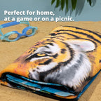 Dawhud Direct Moonlight Tiger Fleece Blanket for Bed 50x60 Inches Tiger Fleece Throw Blanket for Women, Men and Kids Super Soft Plush Tiger Blanket Throw Fleece Blanket Animal Blanket - Queen Size