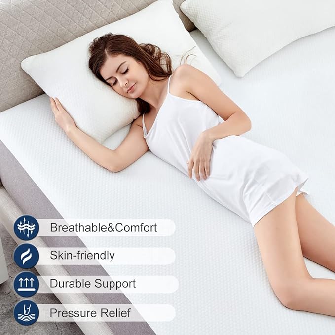 Molblly Queen Mattress 10 Inch Memory Foam Mattress in a Box,Breathable Bed Comfortable Mattress for Cooler Sleep Supportive & Pressure Relief, Queen Size, 60" X 80" X 10"