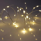 QBIS Warm White Fairy Lights Battery Operated With Timer Mode, 40 Micro LED for Mason Jars, 6.5ft Silver Wire Indoor Use