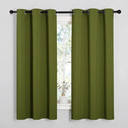 NICETOWN Olive Green Blackout Curtains 40 inches Length for Kitchen, 2 Panels, 29" Wide, Thermal Insulated Decoration Drapes for Small Window