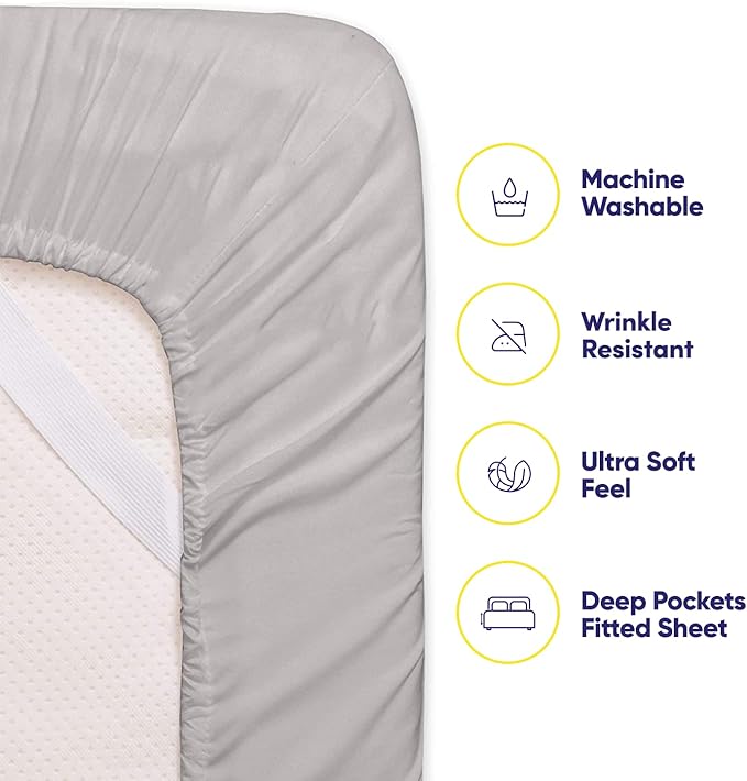 Twin Size Bed Sheets - 4 Piece 1500 Supreme Collection Fine Brushed Microfiber Deep Pocket Twin Sheet Set Bedding - 1 EXTRA PILLOW CASES, GREAT VALUE, Twin, Silver