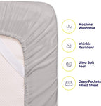 Queen Sheets Silver - 6 Piece 1500 Supreme Collection Fine Brushed Microfiber Deep Pocket Queen Sheet Set Bedding - 2 Extra Pillow Cases, Great Value, Queen, Silver