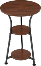 Dulcii Round Side Table for Narrow and Small Spaces,3 Tier Small Round End Table Sofa Side Table for Living Room,Small Bedside Table Round Nightstand for Bedroom