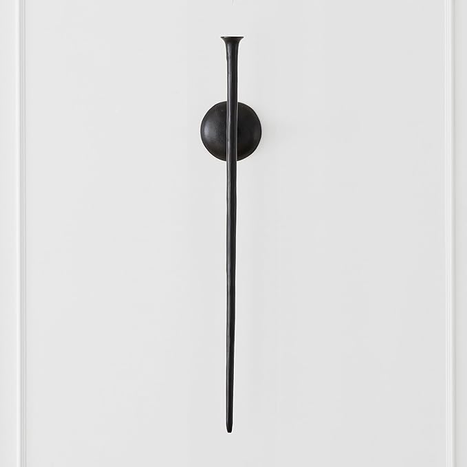 Z Gallerie Aspar Wall Sconce Long Candle Holders in Black Finish, Retro Chic Wall Decor for Living Room, Dining Room & Bathroom, Vintage Candle Wall Sconce with Timeless Appeal(Candles not Included)