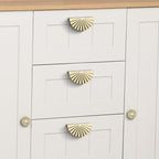 5 Pack 3 Inch (76mm) Brushed Gold Cabinet Pulls Cup Flat Drawer Handles Kitchen Cupboard Pull Bathroom Dresser Sunflower Handle Unique Hardware for Furniture Door Wardrobe Hardware TYH-BG-5