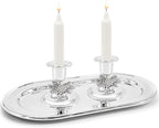 The Dreidel Company Shabbat Candlesticks Candle Holders Silver Plated, 2 Candlesticks Set (6 Sets)