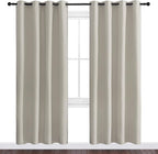 NICETOWN Natural Room Darkening Curtains 78" Long for Boho Farmhouse Home Decoration, Window Treatment Total Privacy Drape Panels for Bedroom Living Room Guest Room (55" Wide, Set of 2)