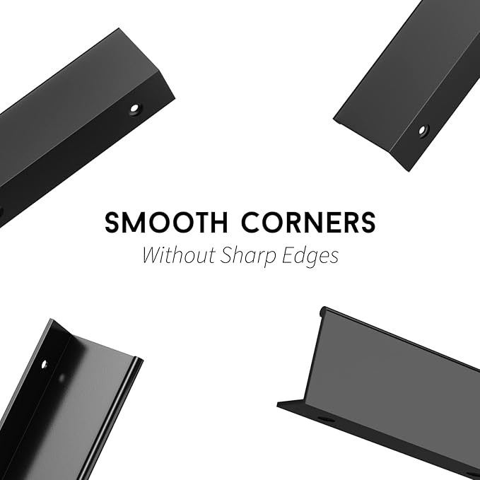 goldenwarm 100 Pack Black Finger Edge Pulls Drawer Finger Pulls Matte Black Kitchen Hardware Handles Bedroom Dresser Drawers,6-1/4in Hole Center