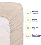 Twin XL Size Bed Sheets - 4 Piece 1500 Supreme Collection Fine Brushed Microfiber Deep Pocket Twin X-Large Sheet Set Bedding - 1 EXTRA PILLOW CASES, GREAT VALUE, Twin XL, Beige