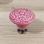HUAMULAN 15 PCS Cabinet Knobs Glossy Ceramic Dresser Mushroom Table Drawer Cupboard Pull Furniture DIY Wardrobe Solid Color Vintage Handle,with 3 Size Mounting Screws