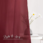 NICETOWN Decorative Scarf Curtain 216 Long - Voile Sheer Home Decor Scarf Valance Window Treatment for Christmas/Thanksgiving (W60 x L216, 1 Panel, Haute Red)