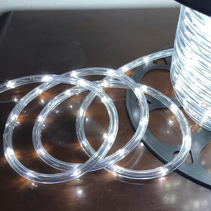 100 Feet 720 LED Rope Lights,2-Wire Low Voltage Waterproof Rope Lights Outdoor,Indoor Background Lighting Idear for Trees,Bridges,Eaves,Pool,Wedding Use(White)