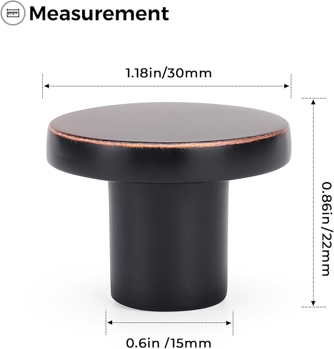 Ravinte 20 Pack Cabinet Knobs Oil Rubbed Bronze Kitchen Cabinet Knobs Round Dresser Drawer Pulls Closet Door Pulls 1-1/5 Inch