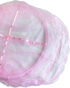 BCBYou Pink Princess Bed Canopy Netting Mosquito Net Round Lace Dome for Twin Full and Queen Size Beds Crib with Jumbo Swag Hook