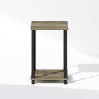 Furinno Turn-N-Tube Night Stand, 2-Tier Open Shelf Design Nightstand, Toolless Bedside Table, End Table, Side Table, for Bedroom, Living Room, French Oak