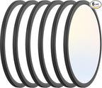 zemty 6Pack 12 Inch LED Flush Mount Ceiling Light, 28W 3200lm Black Thin Flat Surface Mount Lights, 3 Color Temperature in One 3000k/4500k/6000K Low Profile Lighting Fixture for Bathroom Kitchen