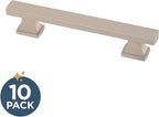 FRANKLIN BRASS Tiered Foot (10-Pack) Cabinet Handles 3-3/4" Hole Center Pulls | Satin Nickel Hardware Kitchen Door, Drawers, Dressers, Furniture P49573C-SN-B