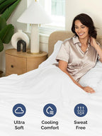 Extra Deep Split King Sheet Set - 7 Piece Breathable & Cooling Sheets - Hotel Luxury Bed Sheets Set - Easy & Secure Fit - Soft, Wrinkle Free & Comfy Sheets Set - White Sheet Set w/Extra Deep Pockets