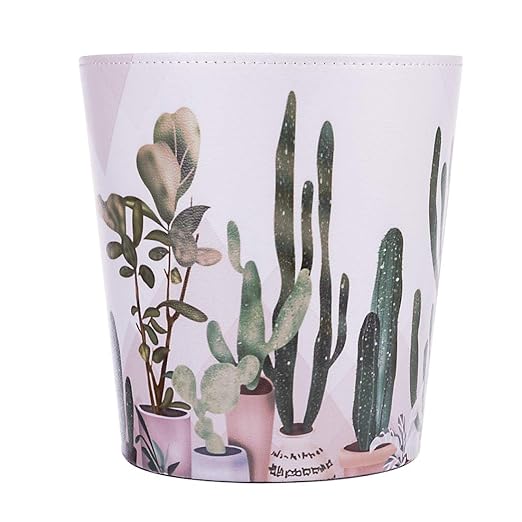 10L/2.64 Gallon PU Leather Trash Can Decorative Waterproof Wastebasket Paper Basket Garbage Bin for Home Office Bathroom