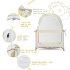 Pack N Play Tent, Baby Crib Tent to Keep Baby from Climbing Out, Pop Up Crib Net for Pack and Plays, Mini Cribs & Play Yards, See-Through & Breathable Mesh Crib Canopy, Beige, R07s-beige