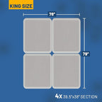 Greaton, Box Spring Bed Base Size, 8-Inch Wood Amish Made in USA – Quiet Noise Free, 4-Pieces Under Mattress-Support BoxSpring, Fully Assembled, White, King(Fold), 8" Foundation